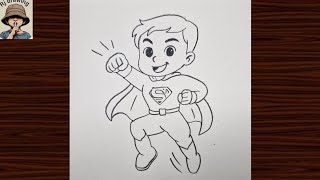 How to Draw Superman | Easy Pencil Shading||Superman Flying Pose Pencil Drawing💥