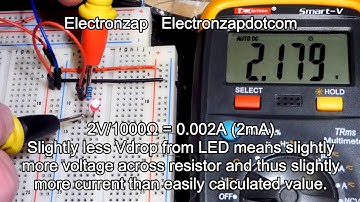 Easily know current flow through 100 and 1000 ohm resistors based on voltage across them
