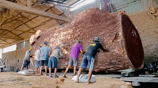 Full of drama!! 2.1 billion Europeans offered a full Galih tamarind wood saw, I Sawmill