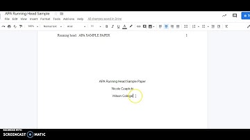 APA Running Head and Title Page using Google Docs