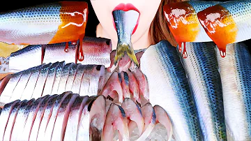 ASMR RAW GIZZARD SHAD EATING SOUNDS MUKBANG 전어 먹방 コノシロ刺身 咀嚼音