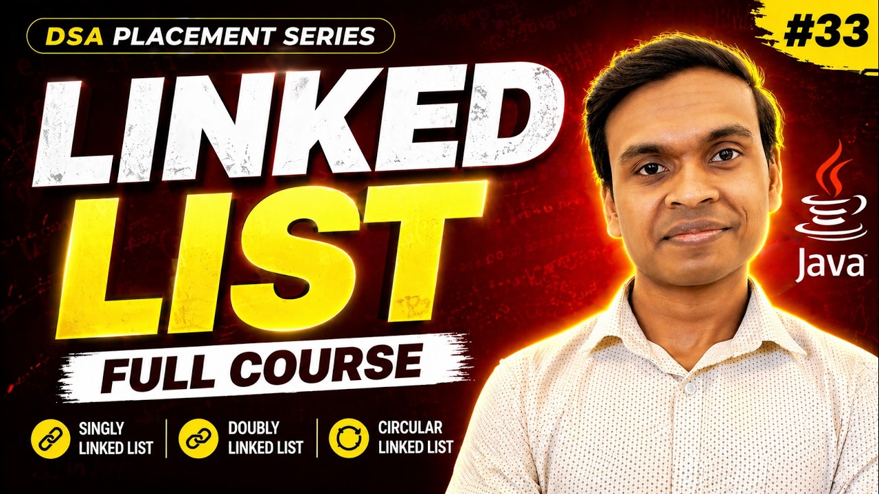 Linked List in Java FULL Course π₯ | Singly, Doubly & Circular | DSA in ...