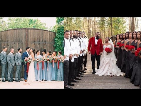 latest-wedding-photo-pose-styles-for-couples,-bridal-trains-&-groomsmen-|-bride-&-groom-party-pose