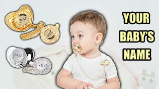 BabyDelta™ Personalized Bling Golden Baby Pacifier