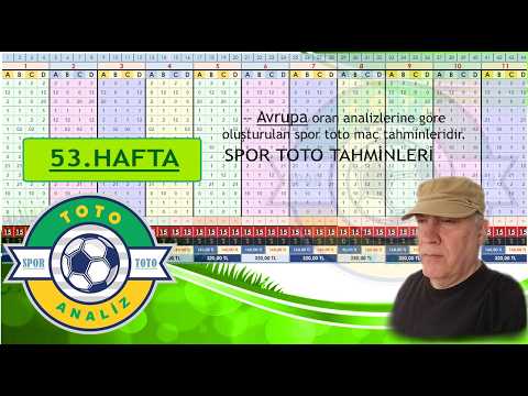 Spor Toto 53. Hafta Tahminleri, Avrupa Oran analizi ve Maç  istatistikleri