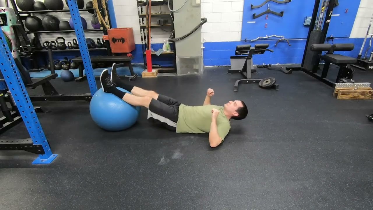 Lying Leg Curls w/ Exercise Ball