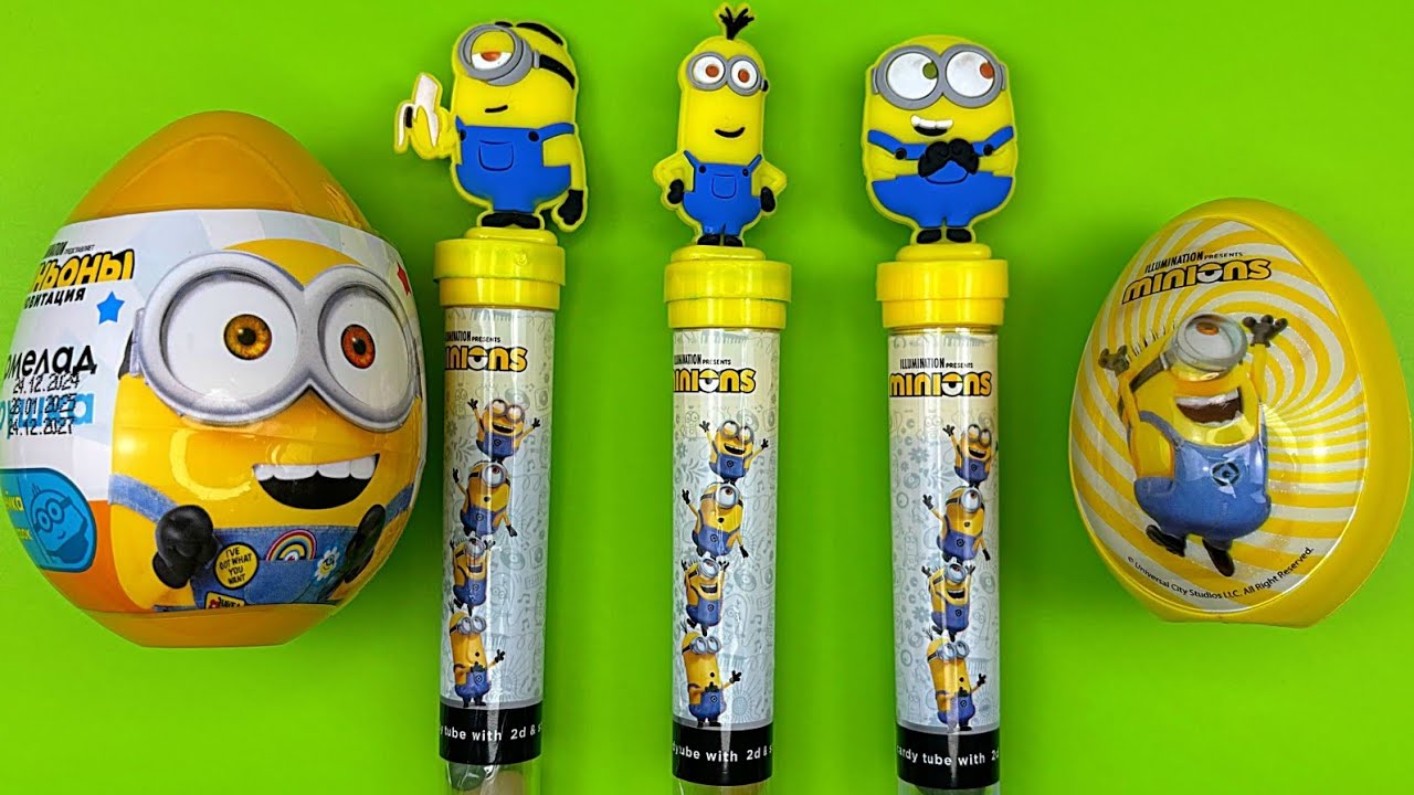 🔥Satisfying Minions ASMR | funny Marshmallow lollipop Softdrink Soap bubbles and Cookies opening