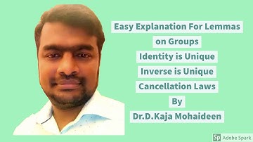 Group theory - Identity is Unique - Inverse of any element is Unique - Cancellation Laws on Groups