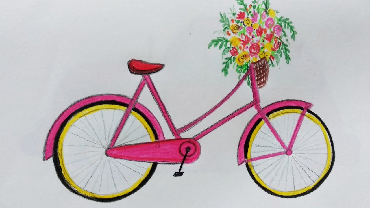 Bicycle Drawing, Pencil, Sketch, Colorful, Realistic Art, bike drawing HD  wallpaper | Pxfuel