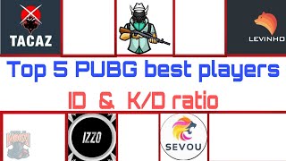 Top 5 Pubg Players Id And Their New K D Ratio Season 13 Youtube