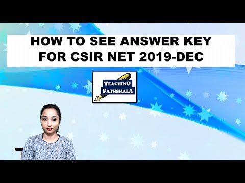 CSIR NET ANSWER KEY-2019 DECEMBER | CSIR NET|