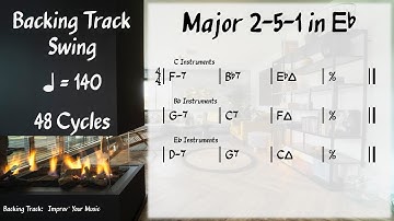 Major ii V I (2 5 1) in Eb (140 BPM) - Backing Track