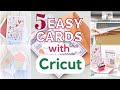 How To Create Cards with Cricut Maker 3 / 5 Easy Cards!