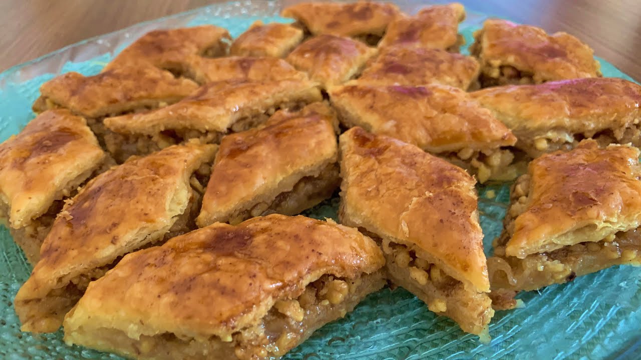 BAKLAVA CON NUEZ Y HOJALDRE | Receta fácil y dulce