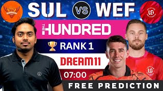 SUL vs WEF Dream11 Prediction | SUL vs WEF Dream11 Today | Sunrisers Leeds vs Welsh Fire Dream11 screenshot 1