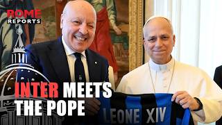 Inter Milan presents team jersey to Leo XIV during private papal audience