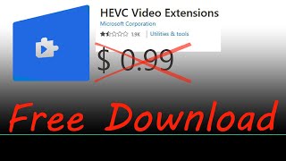 HEVC Codec Extension Download Free in Window 10