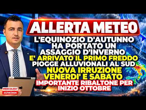 Allerta Meteo, Equinozio d'Autunno freddo come il Solstizio d'Inverno! Freddo intenso, e continuerà!