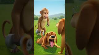 “Gym Trainer Monkey vs Lazy Dog 😂🐒🐶 | Funniest Animal Short”