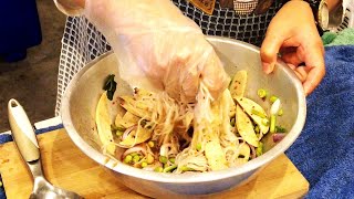 Amazing Spicy Rice Noodle Salad with fermented fish (Pla Ra) Street Food Thailand | Food News Video