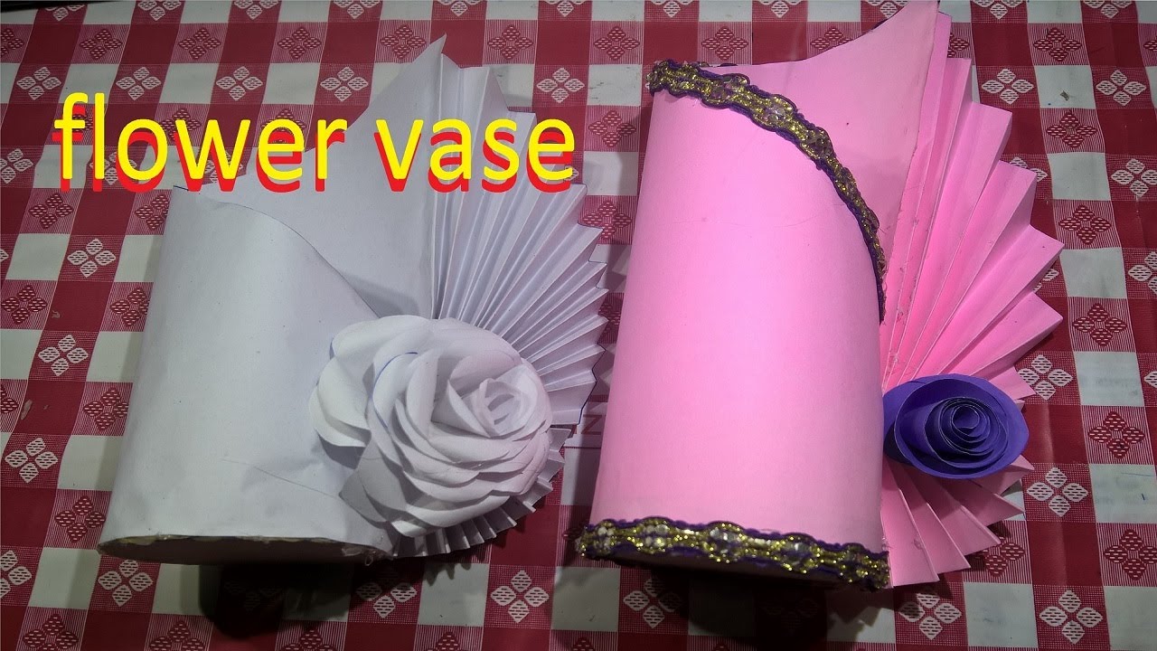 easy paper flower vase how to make a paper flower vase at home simple ...