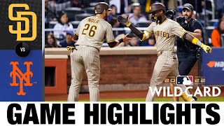 Padres vs. Mets Wild Card Game 1 Highlights (10\/7\/22) | MLB Postseason Highlights