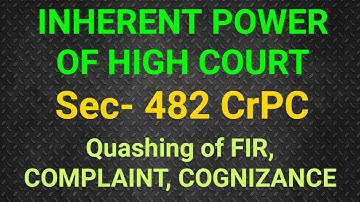 INHERENT POWERS OF HIGH COURT SEC-482 CRPC