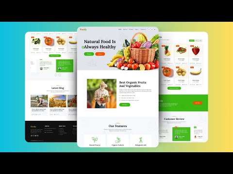 Organic Food Website Using HTML CSS Bootstrap & JavaScript |  Grocery Website Design