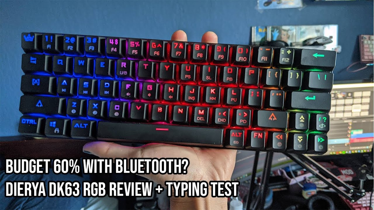 Budget 60% w/ Bluetooth! Dierya DK63 Review / Typing Test + Tetris Gameplay