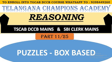 TGCAB DCCB Reasoning Crash Course_Part 11 #reasoning #trending  #dccb #sbimains #viral #crashcourse
