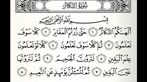 سورة التكاثر القارئ سيد أحمد هاشمي