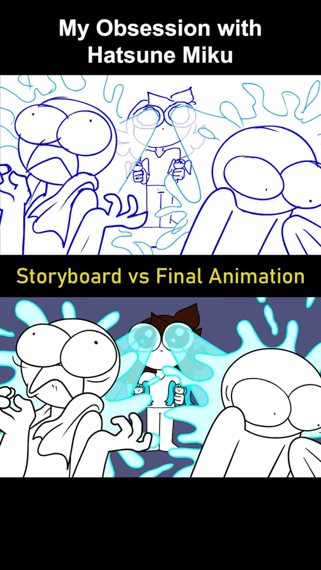 Storyboard vs Animation: Hatsune Miku (shot 23)