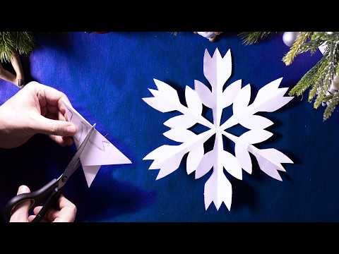 Як зробити сніжинку з паперу ❄️ Новорічна прикраса за 2 хвилини! [Вирізання з паперу для принтера]