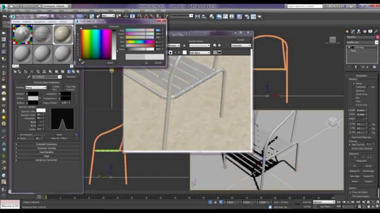 How to do mapping of the texture for an aluminum chair / 알루미늄 의자 재질입히기 ...