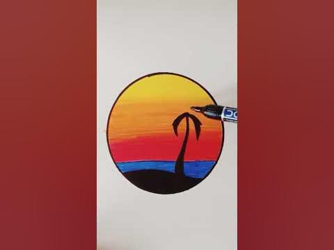 Scenery drawing #shorts #trending - YouTube