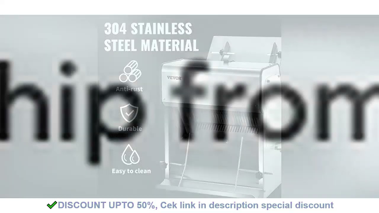 SucceBuy Commercial Bread Slicer Stainless Steel 12mm Blades Electric Bread Cutting Machine