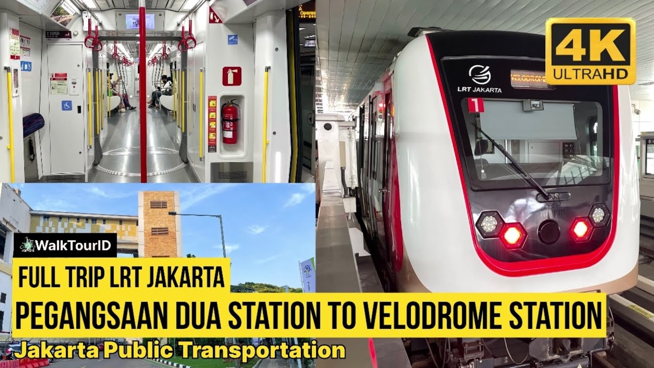 4K/60FPS | Full Trip LRT Jakarta : Pegangsaan Dua To Velodrome | Jakarta Public Transportation