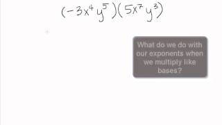 College Algebra Prerequisite - Monomial Multiplication Example