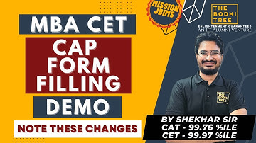 Step - By - Step MBA CET 2023 CAP Registration Form Filling | The Bodhi Tree | Shekhar Sir | JBIMS