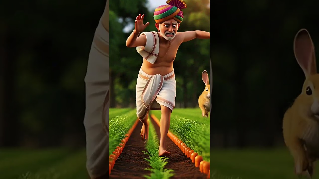 Farmer vs Rabbit. You won't believe the ending 😱🐰  #ai #shorts #rabbit #viralshorts