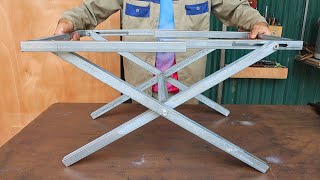 Great idea on how to make a smart folding table/ DIY smart folding metal table