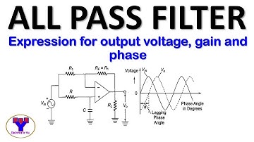All pass filter using op-amp | Expression for output voltage,gain and phase