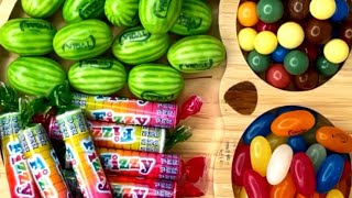 Filling platter with sweet candy! Melon, jelly candies! ASMR #yummy #delicious