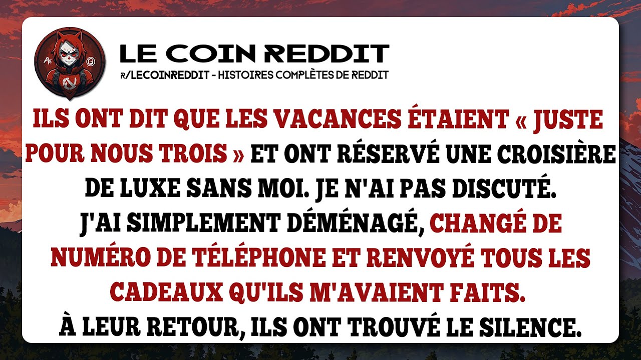Ils ont dit que les vacances étaient « juste pour nous trois » et ont réservé une croisière...