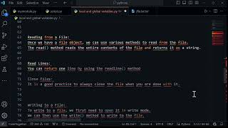 local and global variables || File Handling || PYTHON