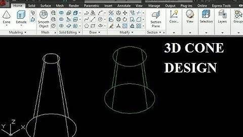 #Cone 3D design in AutoCAD drawing#Cone type 3D design in AutoCAD#Cone extruded in 3D AutoCAD#