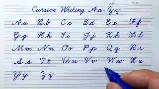 How to write English capital and small letters a to z | Cursive writing a to z | Cursive abcd