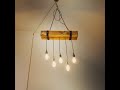 DIY 🛠️ Rustic wood and metal LED Lights Chandelier
