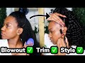 It's time to TRIM Fren + My Half Up Half Down Wand Curls on my Natural Hair 😍 | Kimberly Cherrell