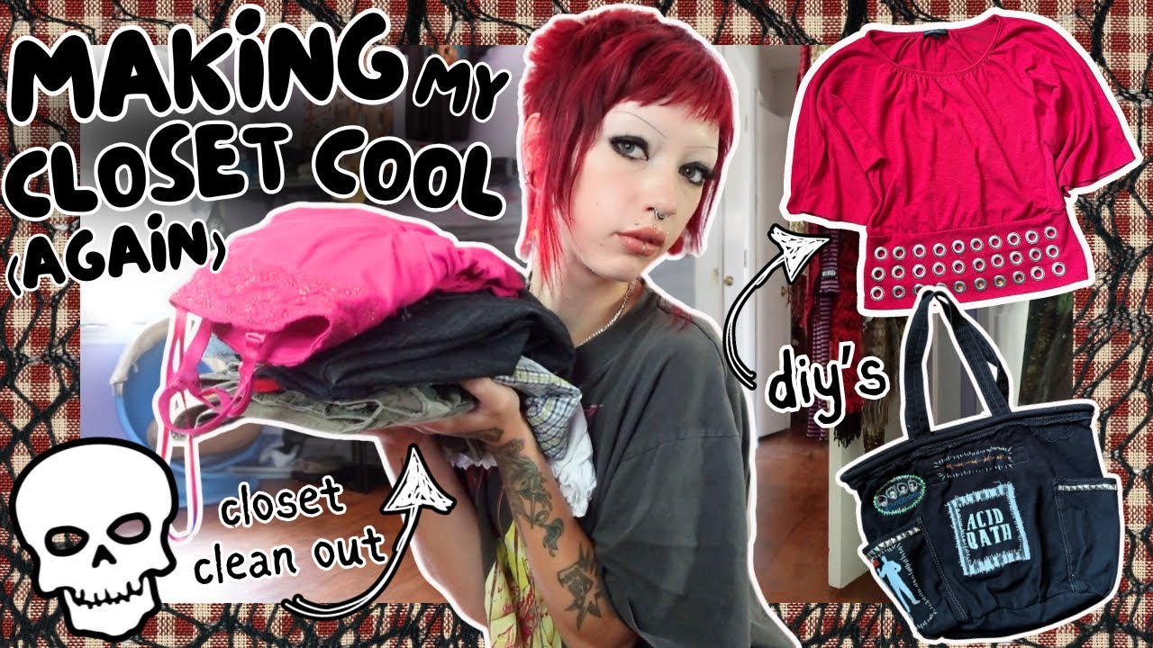 MAKING MY CLOSET COOL AGAIN| UPCYCLING OLD CLOTHES & CLOSET CLEAN OUT